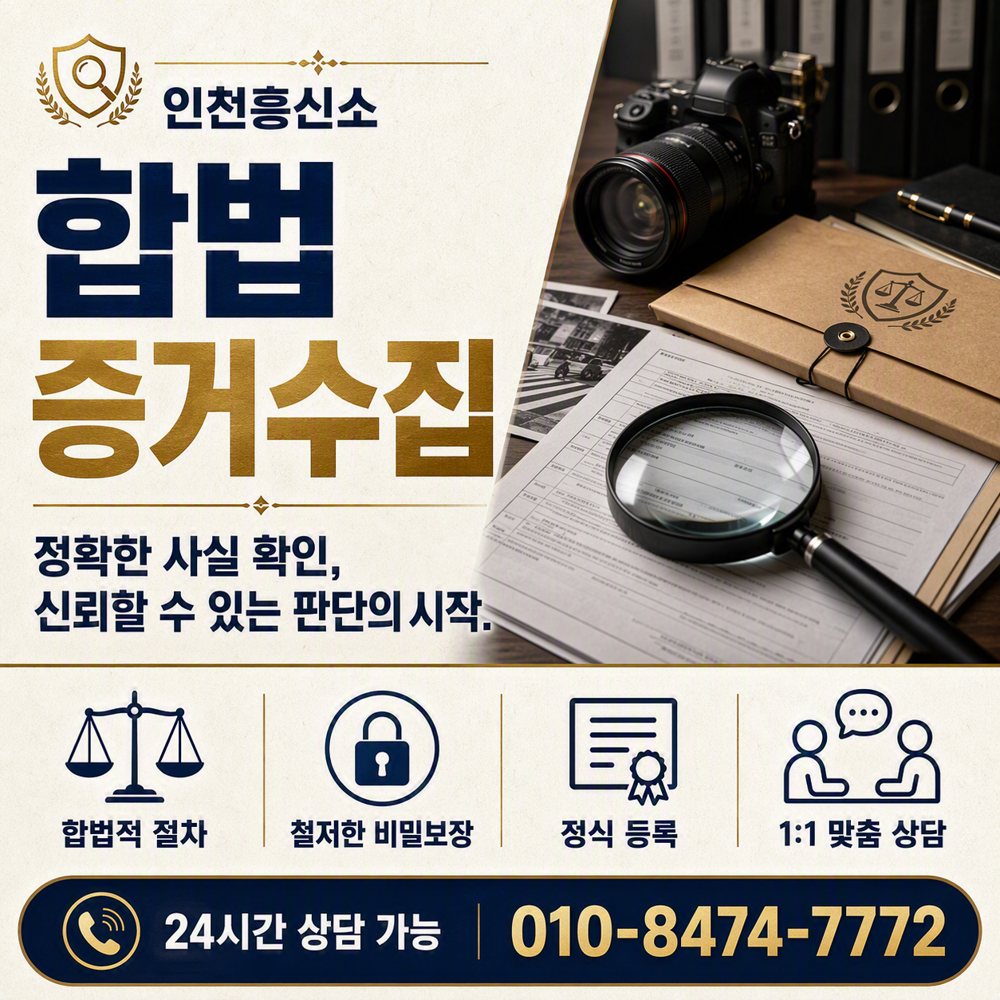 인천흥신소 합법 증거수집